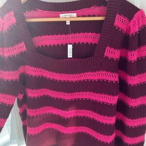 Maurices Maroon and Fuchsia Knit Sweater
